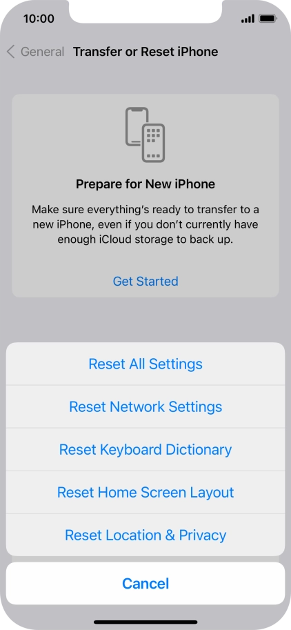 Press Reset All Settings.