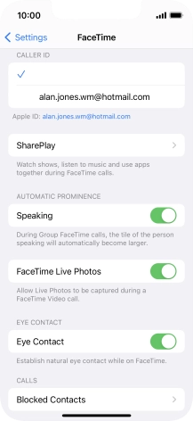 Press the required setting below 