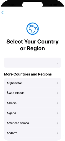 Press the required country or area.