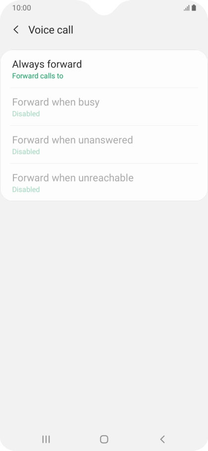 Press the required divert type.
