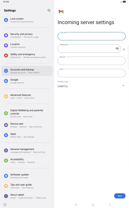 Press the field below 
