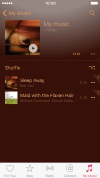 Go to the required category or playlist and press the required audio file.