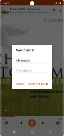 Key in a name for the playlist and press CREATE PLAYLIST.