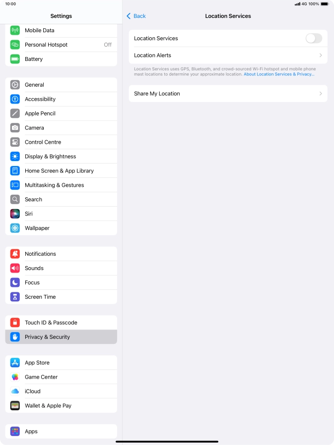 Press the indicator next to 
