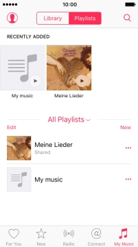 Press the search icon and key in the required search word (song, album or artist).