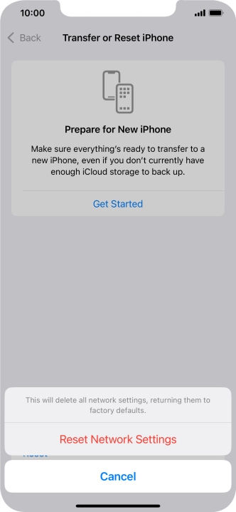 Press Reset Network Settings.