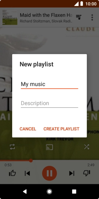 Key in a name for the playlist and press CREATE PLAYLIST.