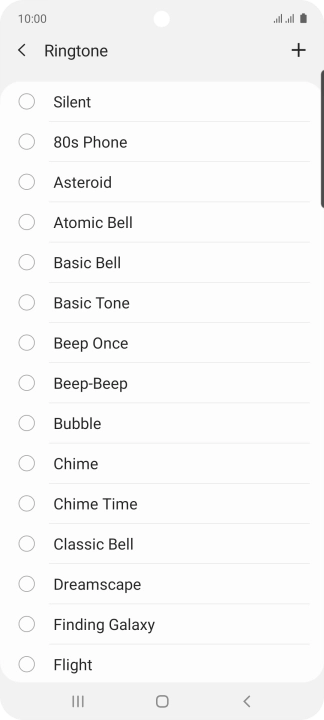 Press the add ring tone icon.