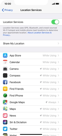 Press the required app.