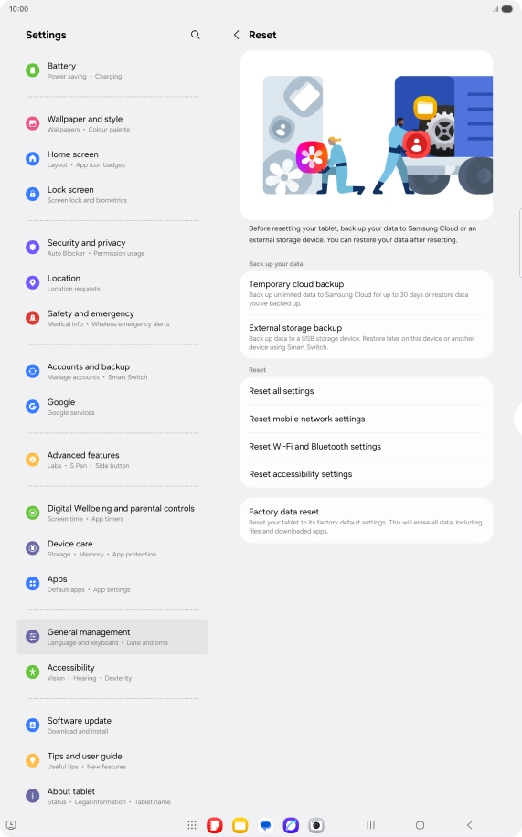 Press Reset mobile network settings.