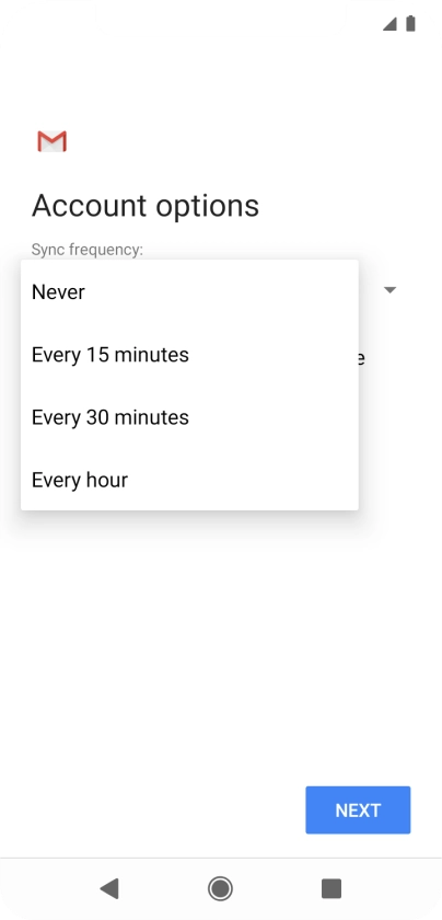 Press the required setting.