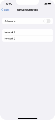 If you turn off the function, press the required network.