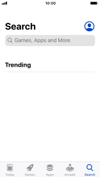 Press the search field and key in the name or subject of the required app.