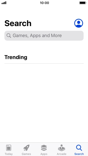 Press the search field and key in the name or subject of the required app.
