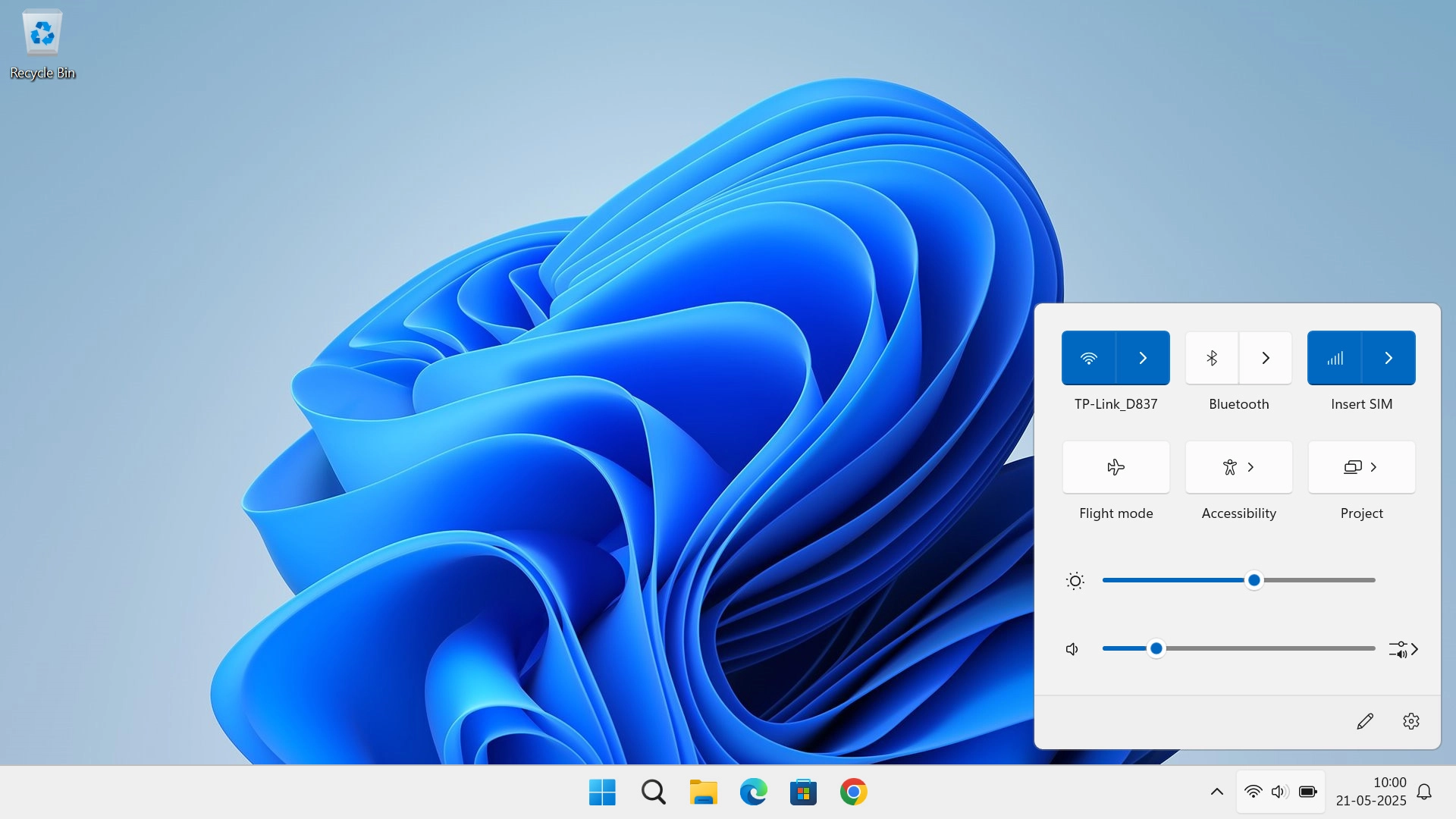 Click arrow right next to the Wi-Fi icon.