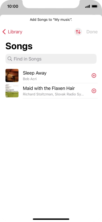 Go to the required category and press the required audio file.