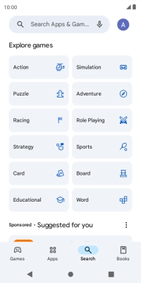 Press the search field.