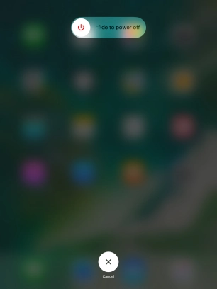 Press and drag the power off icon right.