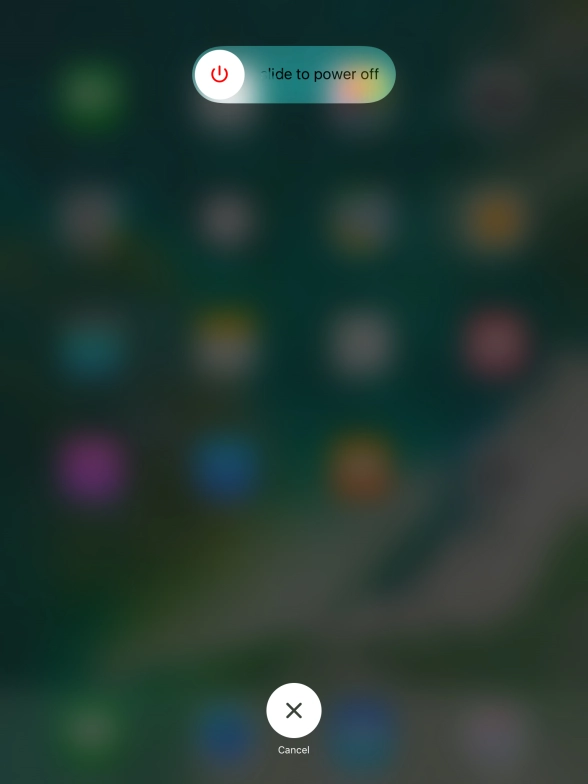 Press and drag the power off icon right.