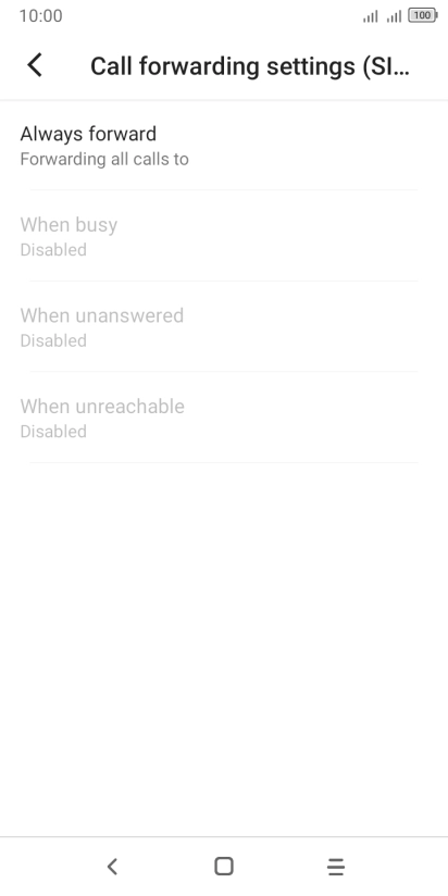 Press the required divert type.