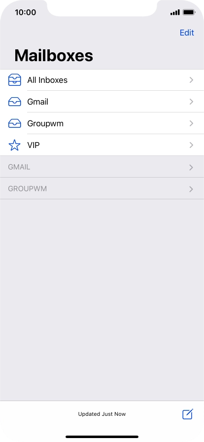 Press the required email account.