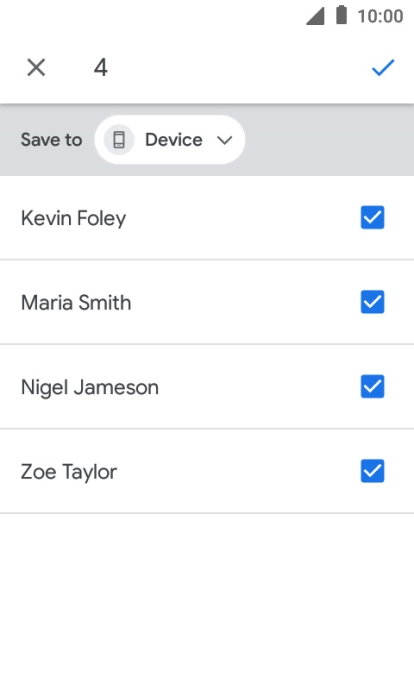 Press the required contact.