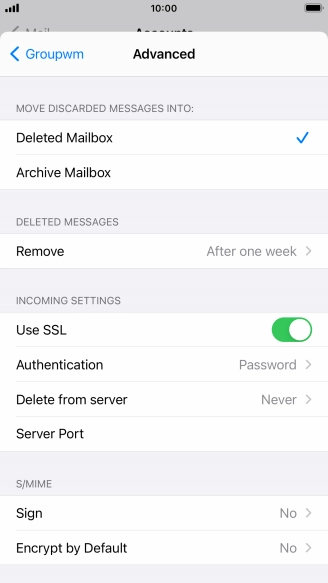 Press the indicator next to 