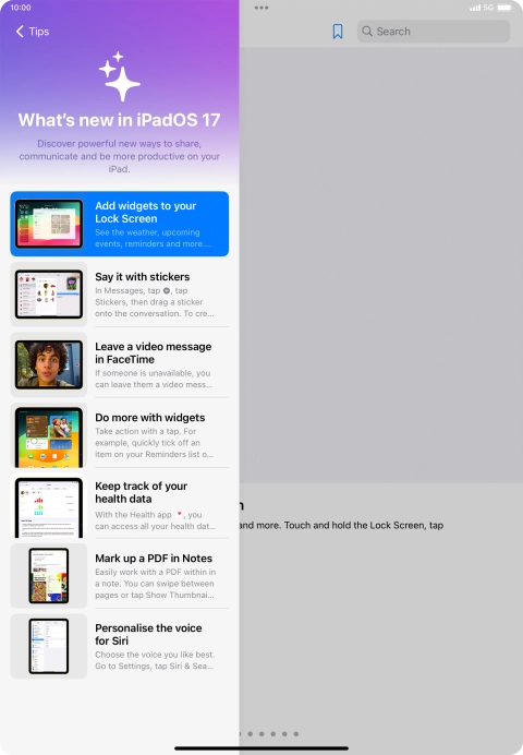 Slide your finger upwards starting from the bottom of the screen to return to the home screen.