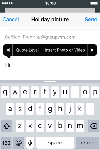 Press Insert Photo or Video and go to the required folder.