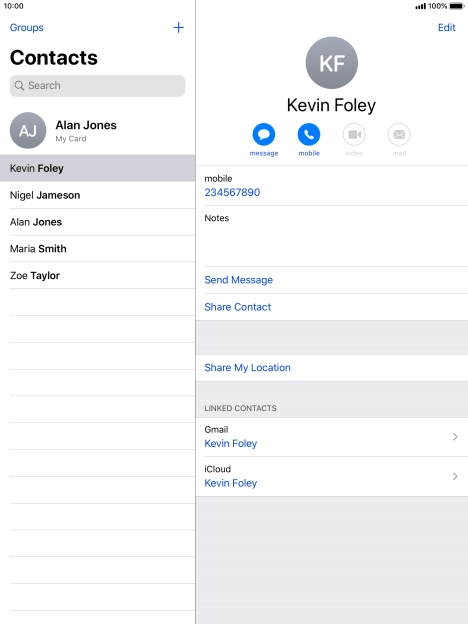 Press the new contact icon.