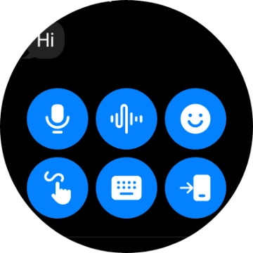 Press the microphone icon and follow the instructions on the screen to record and send the required reply.