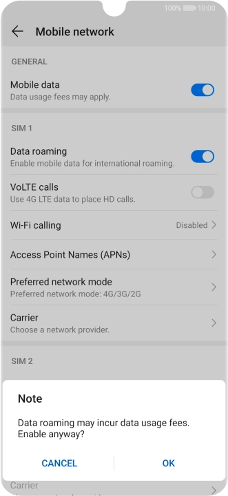 If you turn on the function, press OK.