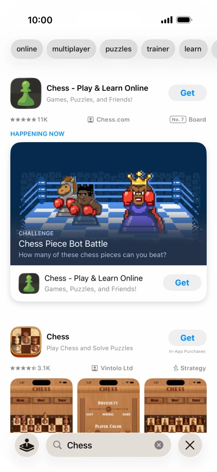 Press the required app.