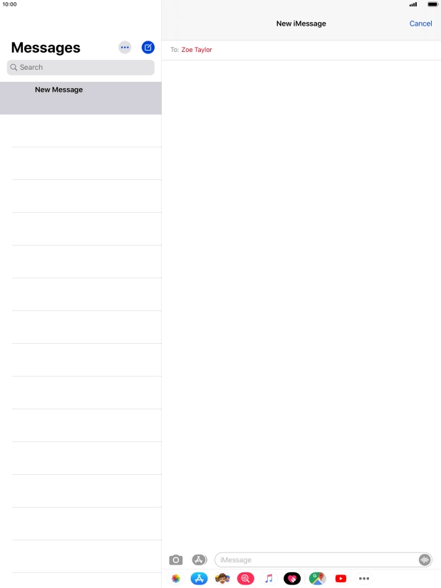 Press the text input field and key in the required text.