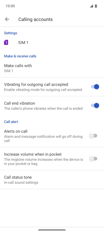 Press the name of the SIM. Press the name of the SIM.