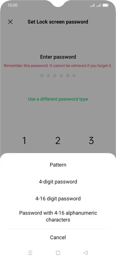 Press the required phone lock code and follow the instructions on the screen to create an additional phone lock code.