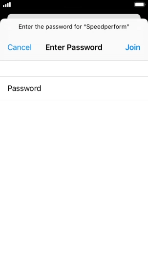 Key in the password for the Wi-Fi network and press Join.