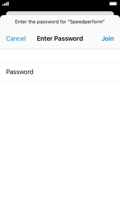 Key in the password for the Wi-Fi network and press Join.