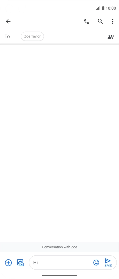 Press the send icon when you've finished your text message.