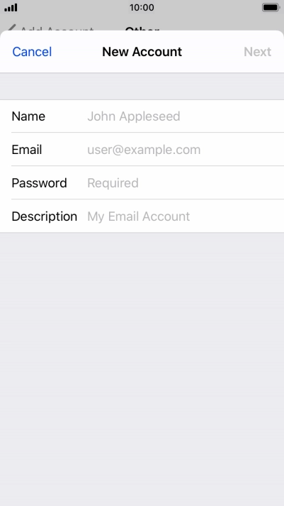 Press Name and key in the required sender name.