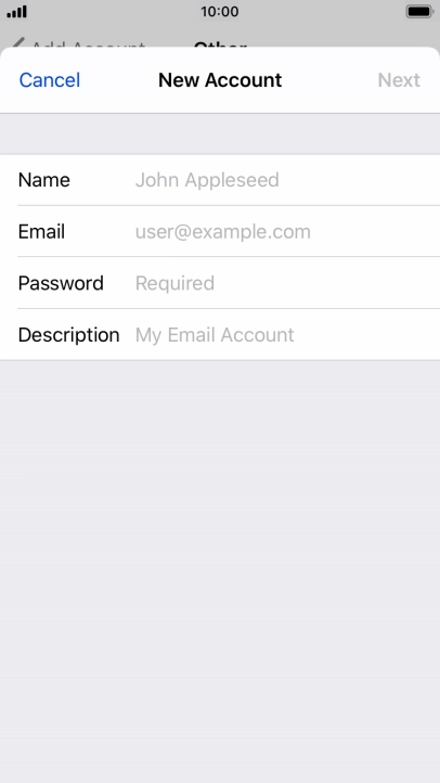 Press Name and key in the required sender name.