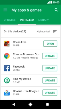 Press the required app.
