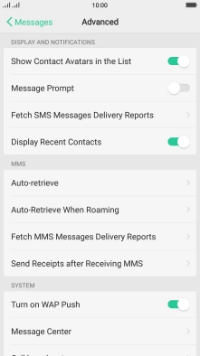 Press Message Center.