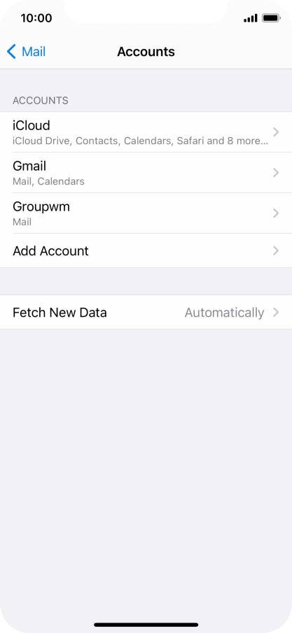 Press the required account.