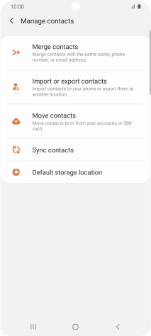 Press Import or export contacts.