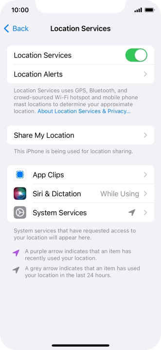 Press the required app.