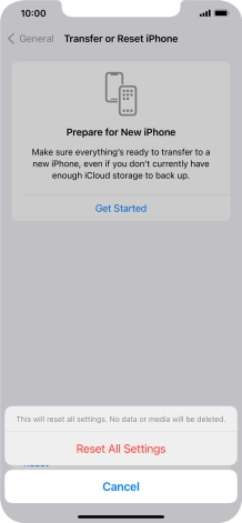 Press Reset All Settings.