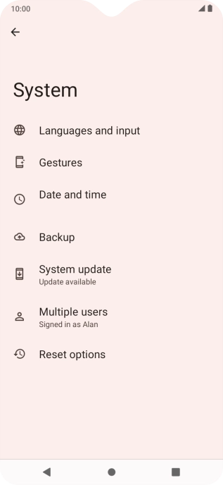 Press Reset options.