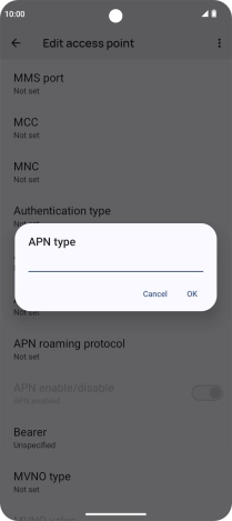 Key in default and press OK.
