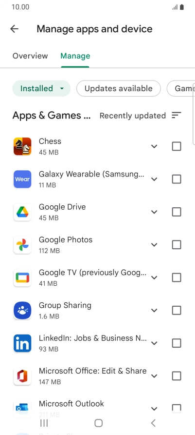 Press the required app.